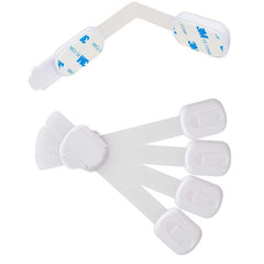 HAVENHAUSE Child Safety Lock for Refrigerator, Cabinet, Drawer, Freezer & Door with 2 Extra Strong Adhesives - White (Pack of 4 White)