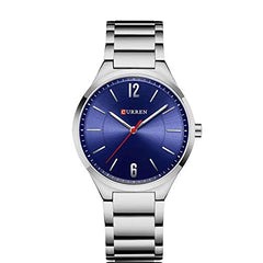 CURREN 8280 Male Quartz Watch Ultra-Thin Dial Stainless Steel Band Luminous Men Wristwatch Watches Relogio Masculino - SILVER BLUE