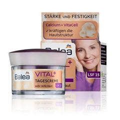 Balea Vital+ Day Cream for Very Mature Skin (ages 50+ to 70+) with Calcium & Vitacell - Not Tested on Animals - 50ml by dm balea