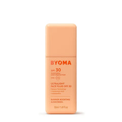 BYOMA SPF 30 Face Fluid - Ultra-Lightweight Facial Sunscreen for All Skin Tones - Luminous Glow, No White Cast - SPF Moisturizer Strengthens Skin Barrier - 1.69 fl.oz
