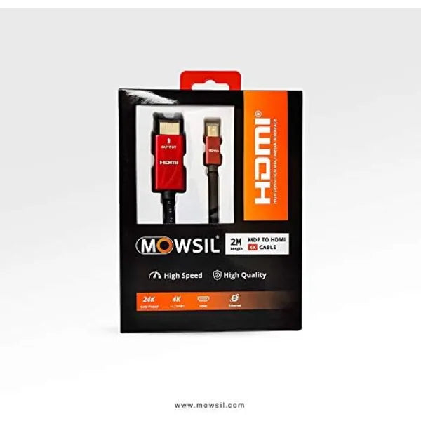 Mowsil Mini DP to HDMI 4K Cable (2 Meter)