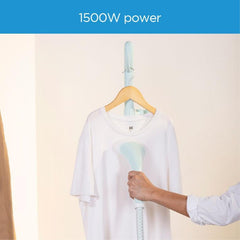 Midea Garment Steamer with 1500W Power, 1.4L Large Water Tank, 3 Power Levels 30g/min Continuous Steam, 9 Hole Front Point, Powerful Freestanding Fabric Steamer, Good for Home & Business, YGJ15Q1W