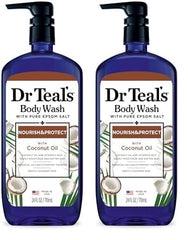 Dr. Teal's Epsom Salt Body Wash - Coconut Oil, 710Ml (Pack of 2)