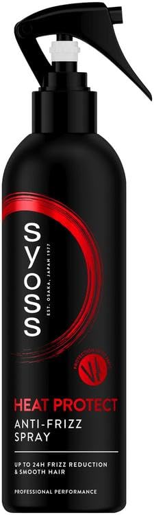 Syoss Heat Protect Anti Frizz Hair Spray, Up To 24H Frizz Reduction & Smooth Hair - 250 ml