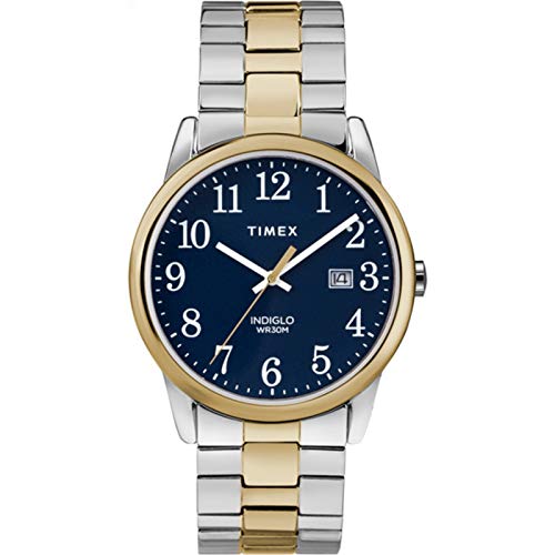 Timex Easy Reader Date Expansion Band 38mm Watch - Two-Tone/Two-Tone/Blue