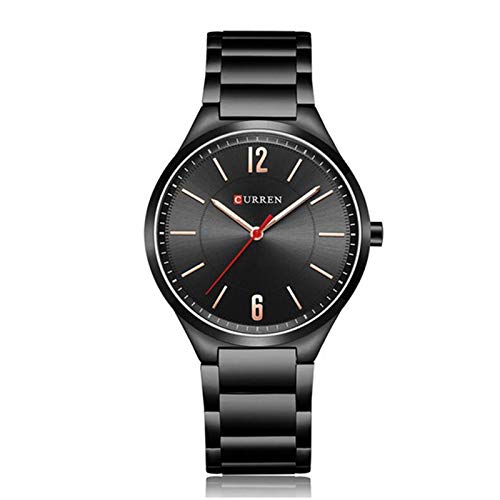 CURREN 8280 Male Quartz Watch Ultra-Thin Dial Stainless Steel Band Luminous Men Wristwatch Watches Relogio Masculino - BLACK