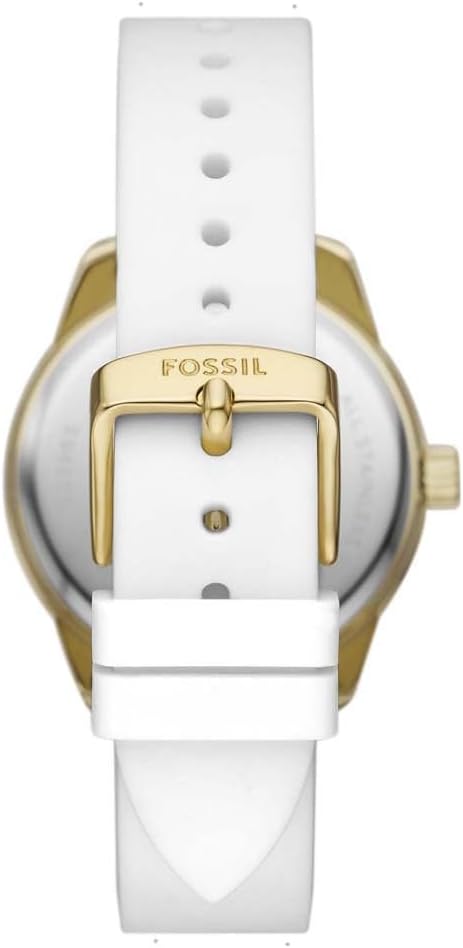 FOSSIL BQ3965 Dayle Quartz Analog Wrist Watch for Women, 38 mm Case Diameter, Gold/White