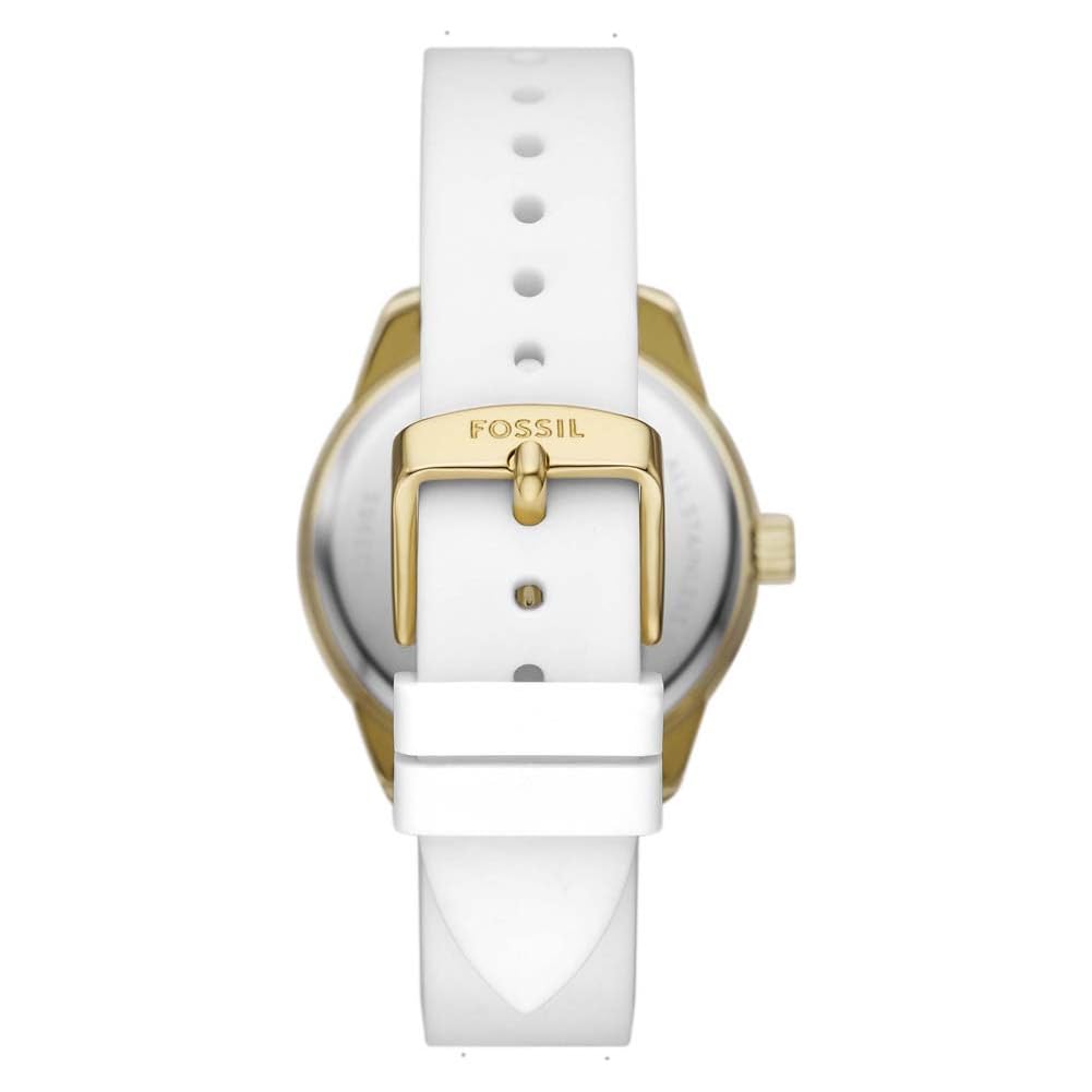 FOSSIL BQ3965 Dayle Quartz Analog Wrist Watch for Women, 38 mm Case Diameter, Gold/White