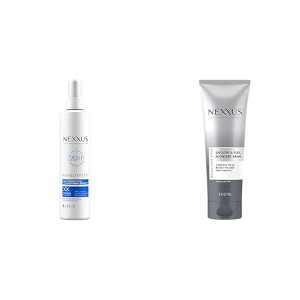 Nexxus Humectress Leave In Conditioner Spray 20 in 1 Perfector & Smooth & Full Blow Dry Balm Weightless Style Frizz Control, Volume & Heat Protect Styling Cream for Smooth & Full Hair 6 oz