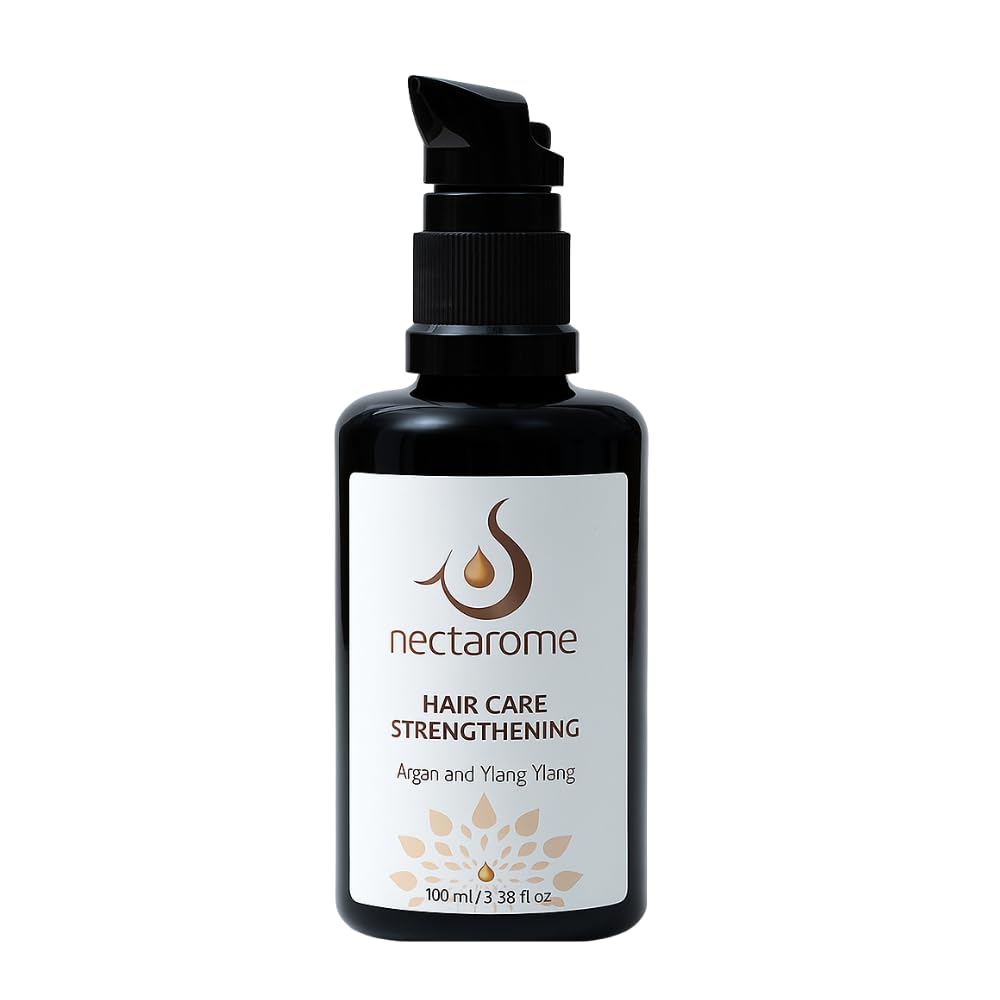 Nectarome Hair Care Strengthening Oil with Organic Argan & Ylang-Ylang – Deep Nourishment, Repair for Dry, Brittle, and Thinning Hair – Promotes Growth & Natural Shine - 100ml