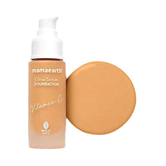 Mamaearth Glow Serum Foundation Lotion with Vitamin C & Turmeric for 12-Hour Long Stay- 07 Toffee Glow - 30 ml Dewy Finish