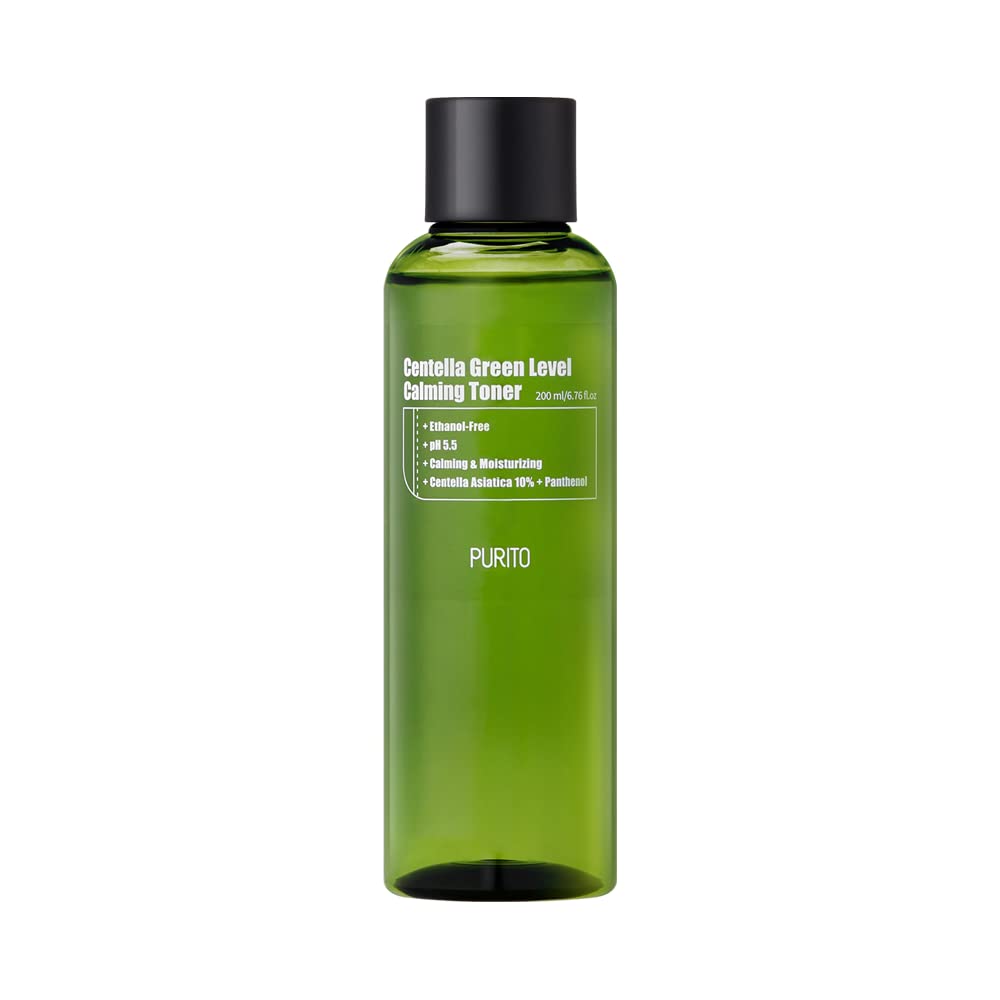 PURITO Centella Green Level Calming Toner 200ml/6.76fl.oz, alchhole-free toner, Natural Daily Facial Toner, Acne,Face toner for Sensitive Skin,