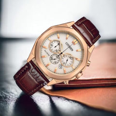 Citizen Eco-Drive Chronograph Ivory White Dial Men's Watch CA4593-15A