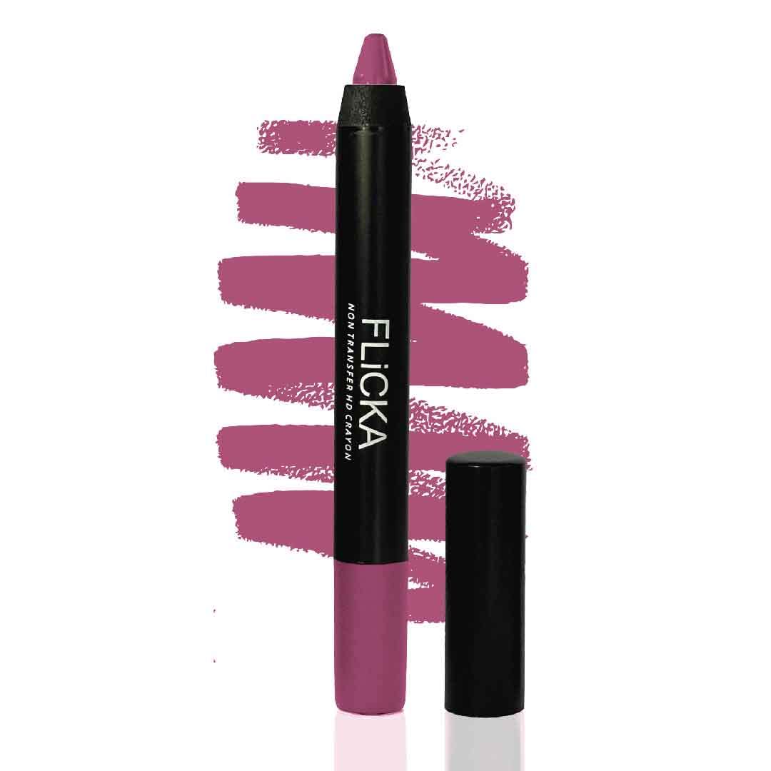FLiCKA Lasting Lipsence Hd Crayon Lipstick Pink Color Matte Finish for All Skin Tones Full Coverage - Pack of 1- 04 I Am On Diet (10 Gms)