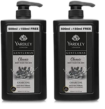 Yardley London Gentleman Antibacterial Body Wash, Classic Fragrance, 650ml - Luxurious Cleansing Experience (Pack of 2)