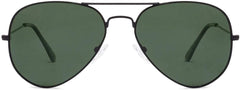 Vincent Chase Eyewear By Lenskart | Full Rim Aviator Branded Latest and Stylish Sunglasses | Polarized and 100% UV Protected | Men & Women | Medium | VC 5158/P-Pack of 1 | Frame Black / Green Lens