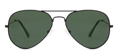 Vincent Chase Eyewear By Lenskart | Full Rim Aviator Branded Latest and Stylish Sunglasses | Polarized and 100% UV Protected | Men & Women | Medium | VC 5158/P-Pack of 1 | Frame Black / Green Lens