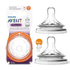 AVENT Philips Natural Teat, Thick Feed 6 Months+, Pack of 2