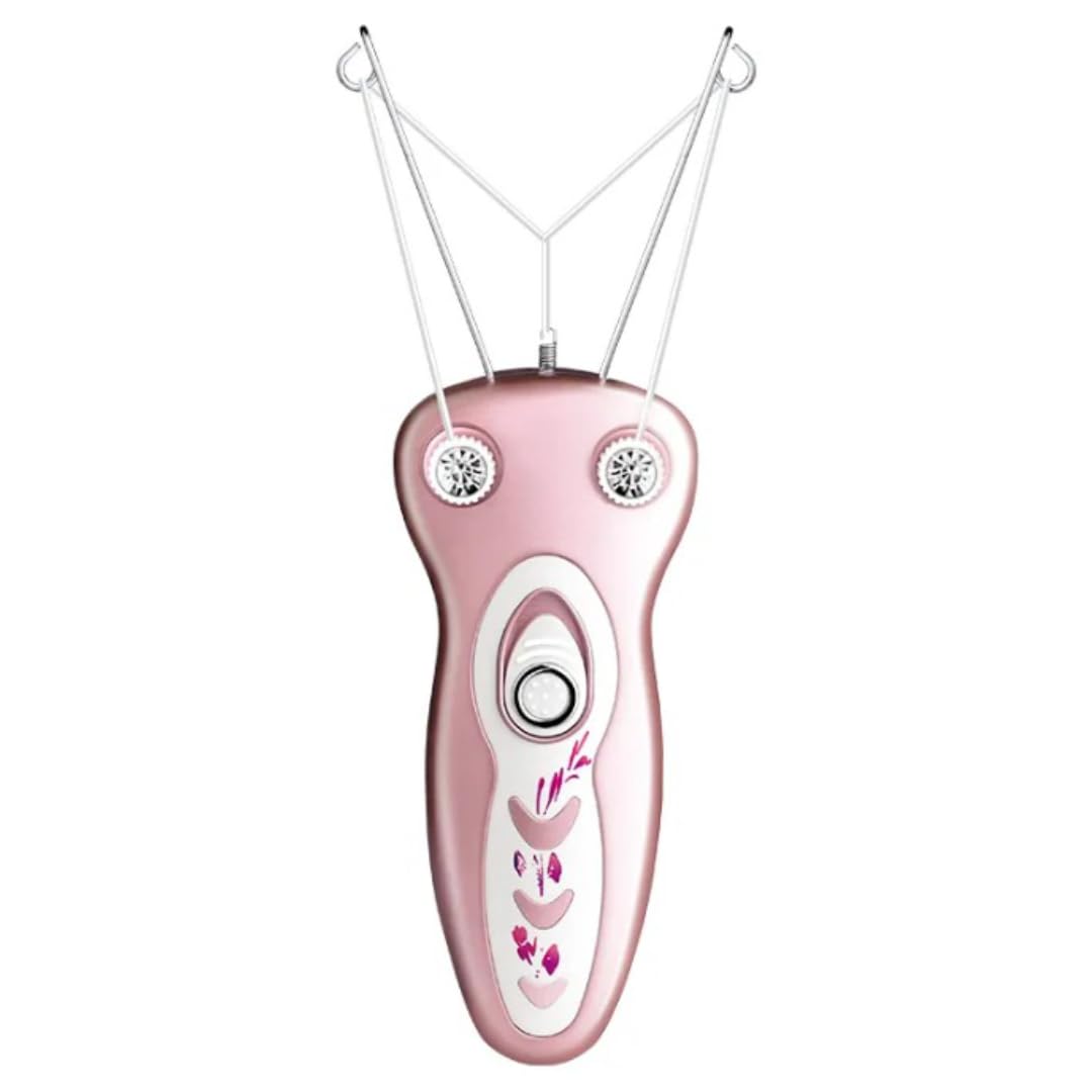 YU WELL Electric Cotton Thread Epilator Lady Facial threading Hair Remover for Women, Automatic Threader Machine Epilator for Fine Hairs on Face,Chin,Upper Lip, Arms (Pink)