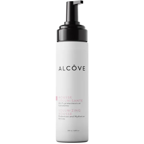 Alcove Volumizing Mousse, Medium Hold For Fine and Thin Hair - Lightweight Volume, Anti-frizz, Shine and Hydration, Heat Protection, Mango Extract and Sunflower Oil, Color-Safe - 8.5 oz