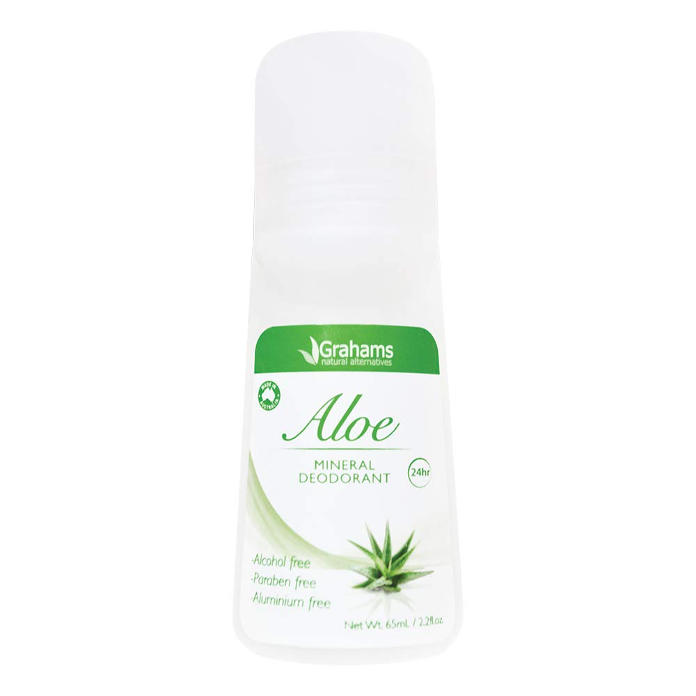 Grahams Natural Aloe Mineral Deodorant | To Avoid Unwanted Odour | Help To Cool And Soothe Skin | Recommended For Sensitive Skin | Alcohol Free | Paraben Free | Aluminium Free | 65 Ml