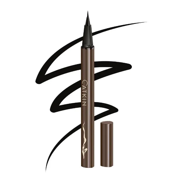CATKIN Liquid Eyeliner Pen Ultra-fine Waterproof Smoothy Stay 24 hrs Long Lasting Quick Drying for Sensitive Eyes, Alcohol Free, Very Black