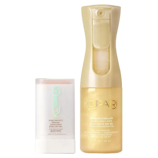 Kopari Pure Protect 100% Mineral Sunscreen Stick SPF 50+ & Golden Sunglaze Sheer Body Mist Sunscreen SPF 50