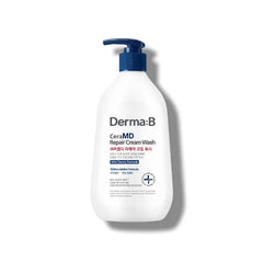 Derma B CeraMD Repair Cream Wash, Unscented Fragrance Free Creamy Face & Body Cleanser for Dry Sensitive Itchy Skin, Deep Moisture Paraben-Free Body Wash, Cream to Foam Cleanser, 13.5 Fl. Oz (400ml)