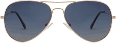 Vincent Chase Eyewear By Lenskart | Full Rim Aviator Branded Latest and Stylish Sunglasses | Polarized and 100% UV Protected | Men & Women | Medium | VC 5158/P-Pack of 1 | Frame Golden / Blue Lens