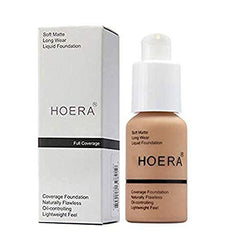 Matte Oil Control Concealer Foundation Cream,PHOERA New 30ml Long Lasting Waterproof Matte Liquid Foundation (104 Buff Beige)