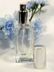 Private Label 1 Atomizer Silver Lid Empty Refillable Glass Perfume Bottle (1 2/3oz,50ml)