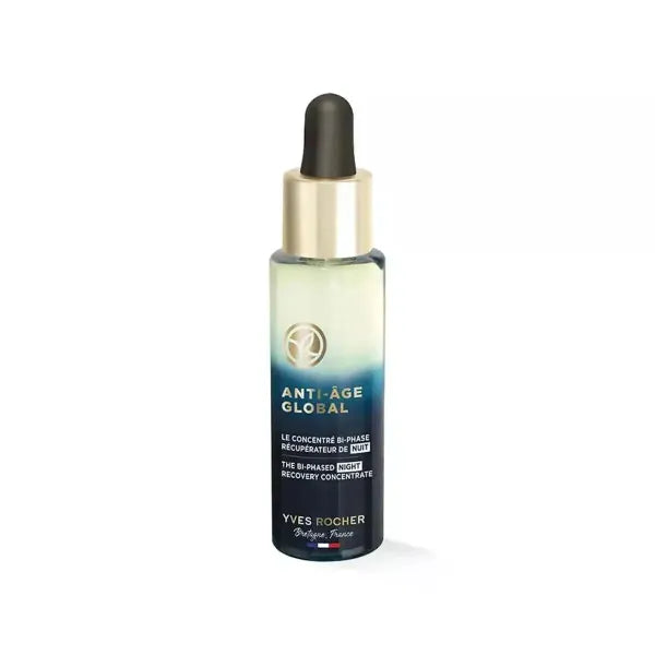 Yves Rocher Anti-Age Global Biphasic Night Restorative Concentrate Serum Mature Skin Anti Wrinkles - 30 ml. / 1 fl.oz