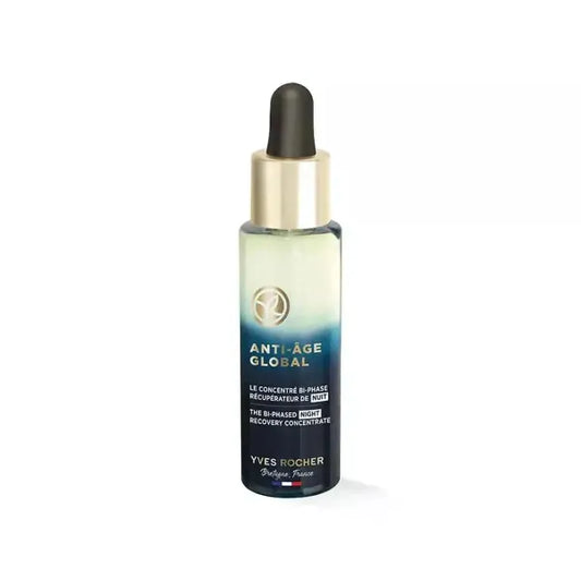 Yves Rocher Anti-Age Global Biphasic Night Restorative Concentrate Serum Mature Skin Anti Wrinkles - 30 ml. / 1 fl.oz