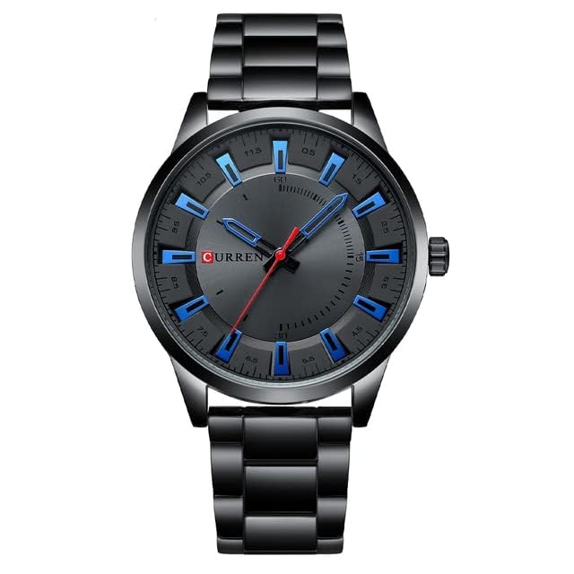 CURREN 8406 Top Brand Luxury Fashion Watch Men's New Stainless Steel Waterproof Wrist Watch - BLACK