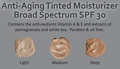 Pure Ziva Light Shade Anti Aging Lightweight Tinted Moisturizer Sheer Coverage Foundation, Broad Spectrum Sunscreen SPF 30, Paraben, Oil, Cruelty & Gluten Free, No Animal Testing
