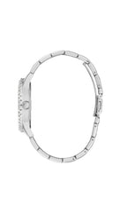 GUESS Glitter Burst Collection Analog Blue Dial Women's Watch-GW0405L1, Silver Tone, Silver Tone