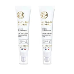 Yves Rocher Complete Anti-Age Global Eye Illuminating Contour Cream MAture Skin Anti Wrinkles 0.5 fl.oz. Set of 2 Best Gift Kit