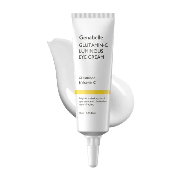 Genabelle Glutamin-C Luminous Eye Cream – Illuminating & Smoothing Formula with Glutathione and Vitamin C – Helps Reduce Puffiness, Fine Lines & Revive Tired-Looking Eyes – 0.33 fl oz
