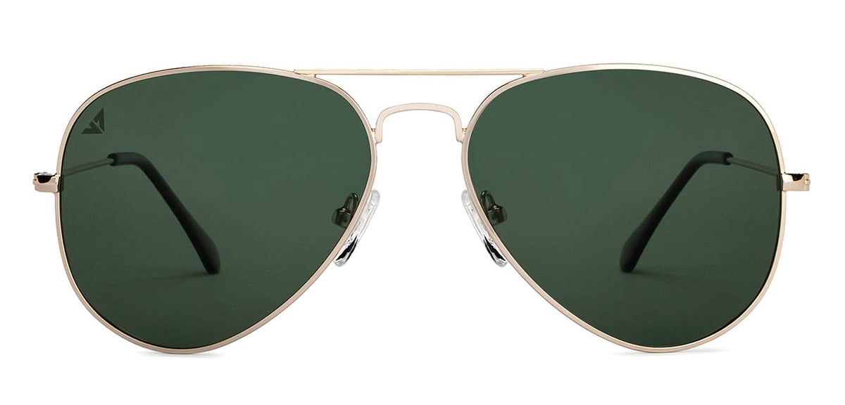 Vincent Chase Eyewear By Lenskart | Full Rim Aviator Branded Latest and Stylish Sunglasses | Polarized and 100% UV Protected | Men & Women | Medium | VC 5158/P-Pack of 1 | Gold Black