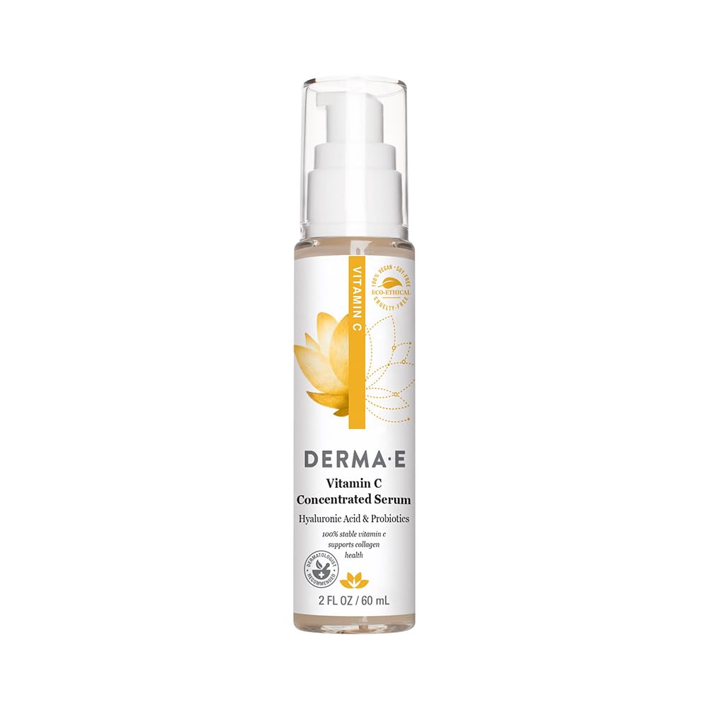 Derma E Vitamin C Concentrated Serum With Hyaluronic Acid, Antioxidant Protection, Boots Hydration, Anti-Aging Properties, 2Oz