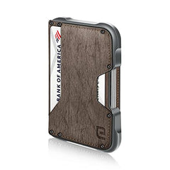 ENIGMA Dapper PU Leather Bifold Front Pocket Slim Wallet for Men, Aluminum Metal Travel Tactical RFID Blocking Card Holder Money Clip, Ideal Men's Gift (Taupe Tree Pattern)