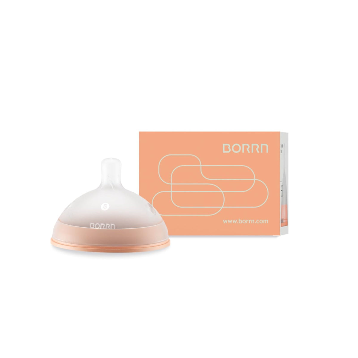 BORRN Baby Bottle Nipple, 100% BPA Free Silicone, Easy to Clean, Non Toxic Baby Feeding Bottle Teat | Orange, Variable Flow