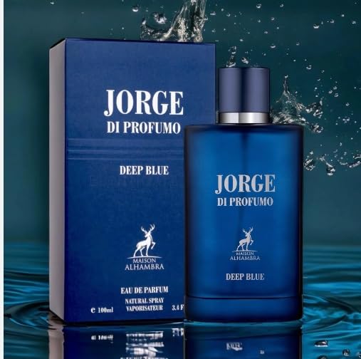 Ard Al Zaffran JORGE DI PROFONDO DEEP BLUE EAU DE PARFUM WHITH FREE 5ML AMBER IS GRES