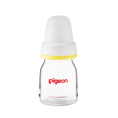 Pigeon Slim Neck Glass Bottle, White Cap, Ultra-soft Silicone, Anti-Colic, BPA & BPS Free, 50ml, Multi-colour