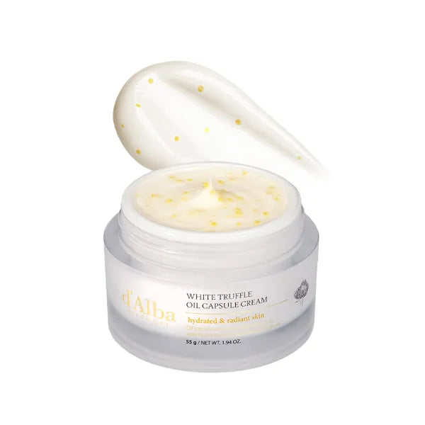 d'Alba Piedmont Italian White Truffle Oil Capsule Cream, Glass Skin with Vita-Cera Oil Capsules, Deep Hydration Face Moisturizer (1.94 oz.)