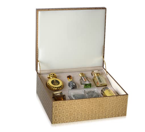 Ajmal Perfumes Gift Set of Aurum + Mukhallat Arzan + Limited Edition Eternal oudh + Special Agarwood (Indian Muri) + Special Dakhoon + Special Dhan al oudh + Special Mukhallat + Special Musk