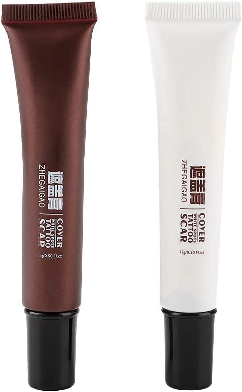 MAKINGTEC Waterproof Scar Concealer Hiding Spots Birthmarks Makeup Cover Cream Set with Waterproof and Sweatproof, 2Pcs for Cover Up Age Spots, Bruises, Makeup Cream Set