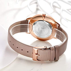 Curren 9021 Quartz Movement Round Dial Stainless Steel Strap Waterproof Women Watch - Gold, White