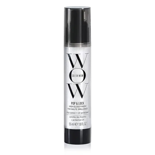 COLOR WOW Pop + Lock High Gloss Finish  Frizz Control Serum  Prevent Color Fade, Seal Split Ends, and Add Gloss  Get Silky, Shiny Hair! 55 ml