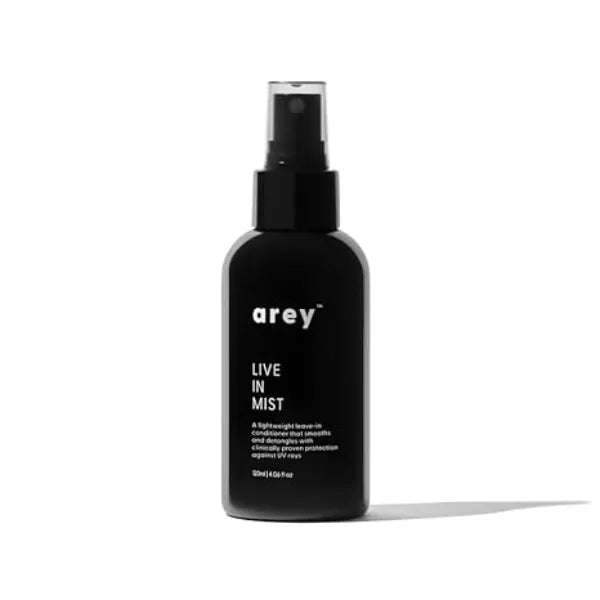 Arey Live In Mist Leave-In Conditioner | The Sunscreen of Haircare | Hydrate, Detangle & Protect | Raspberry Seed Oil for UV Protection | Black Spruce Extract for Color Preservation | Sulfate-Free (4 oz)
